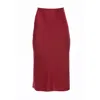 Carloslines Women's Red Bias Skirt In Burgundy Solid In Red