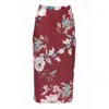 Carloslines Women's Red Bias Skirt In Romantic Floral Print In Red