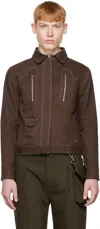 Carlota Barrera Brown Contrast Stitch Jacket In Brown