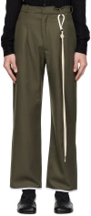 Carlota Barrera Green Pleated Trousers In Moss Green