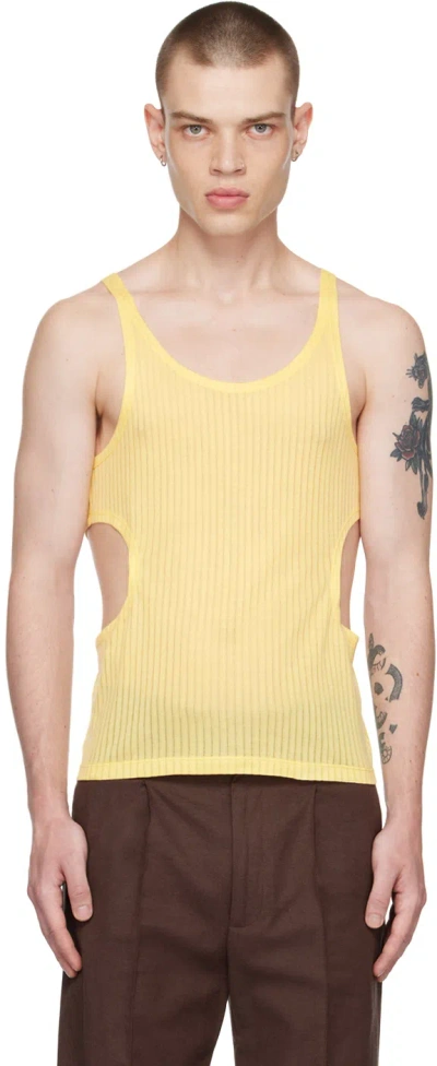 Carlota Barrera Yellow Cut Out Tank Top