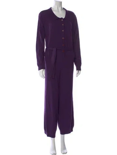Pre-owned Carlota Cahis Merino Wool Jumpsuit In Purple