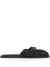 Carlotha Ray Bow-detail Flat Mules In Black