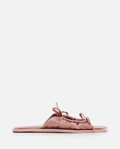 Pre-owned Carlotha Ray Eco Satin Slippers In Pink