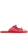 Carlotha Ray Quilted Bow Flat Sandals In Pink