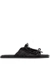 Carlotha Ray Quilted Bow Sandals In Black