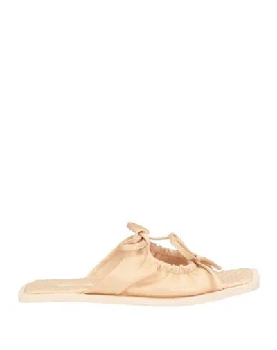 Carlotha Ray Woman Sandals Apricot Size 5-6 Textile Fibers In Nude