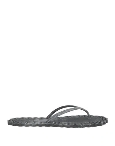 Carlotha Ray Woman Thong Sandal Black Size 11-12 Rubber