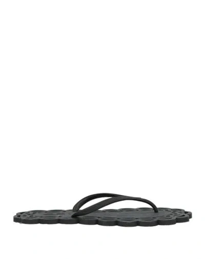 Carlotha Ray Woman Thong Sandal Black Size 7-8 Rubber