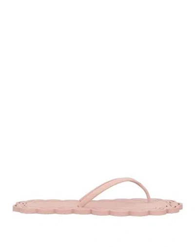 Carlotha Ray Woman Thong Sandal Blush Size 11-12 Natural Rubber In Pink