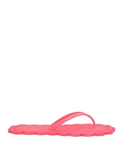 Carlotha Ray Woman Thong Sandal Coral Size 11-12 Rubber In Pink