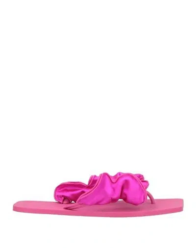Carlotha Ray Woman Thong Sandal Fuchsia Size 7-8 Textile Fibers In Pink