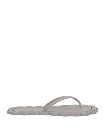 Carlotha Ray Woman Thong Sandal Grey Size 5-6 Synthetic Material