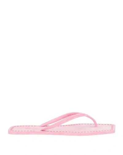 Carlotha Ray Woman Thong Sandal Pink Size 6-7 Synthetic Material In Multi