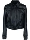 Carlotta 2001 Rhinestone-studded Leather Jacket In Black