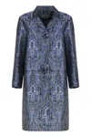 Carlotta Canepa Patterned-jacquard Single-breasted Coat In Multi