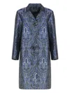Carlotta Canepa Patterned-jacquard Single-breasted Coat In Multi