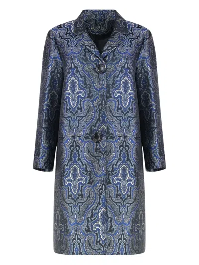 CARLOTTA CANEPA PATTERNED-JACQUARD SINGLE-BREASTED COAT