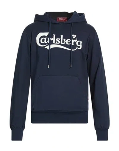 Carlsberg Man Sweatshirt Navy Size Xl Cotton In Blue