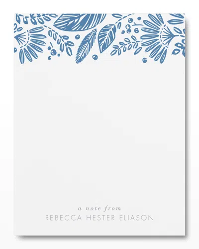 Carlson Craft Abloom Notecards, Set Of 25 - Personalized In White