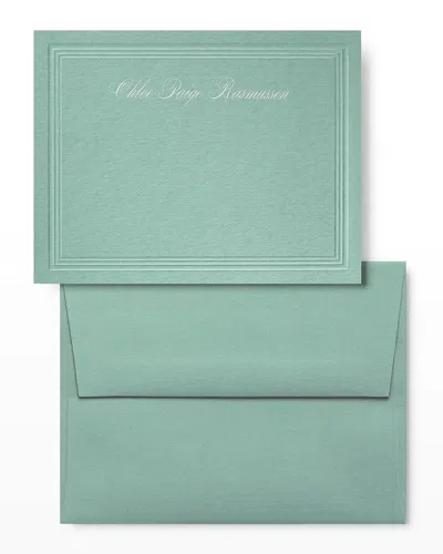 Carlson Craft Colorful Style Note Cards, Set Of 25 - Personalized In Green