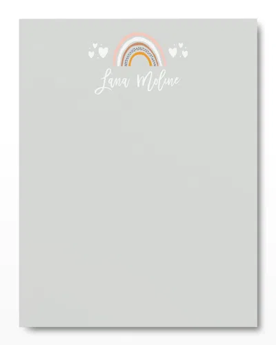 Carlson Craft Lovely Rainbows Note Cards, Set Of 25 - Personalized In Grey