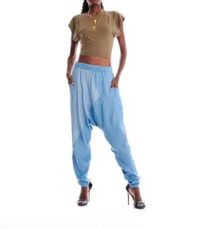 Carlton Jones Collection Medina Tencel Pants In Denim In Blue