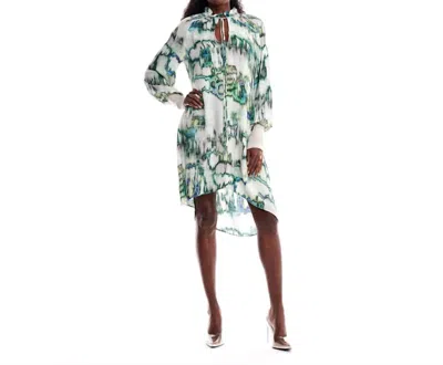 Carlton Jones Collection Vera Midi Dress In Green Botanical In Multi