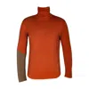 Carlton Jones Men's Yellow / Orange Bamboo Turtleneck Homme - Yellow & Orange In Yellow/orange
