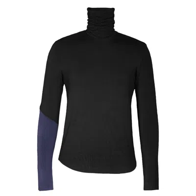 Carlton Jones Women's Blue / Black Superhero Turtleneck - Black, Blue In Blue/black