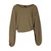 Carlton Jones Women's Cyclades Bamboo Cropped Sleeves - Neutrals