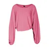 Carlton Jones Women's Pink / Purple Cyclades Bamboo Cropped Sleeves - Pink & Purple In Pink/purple