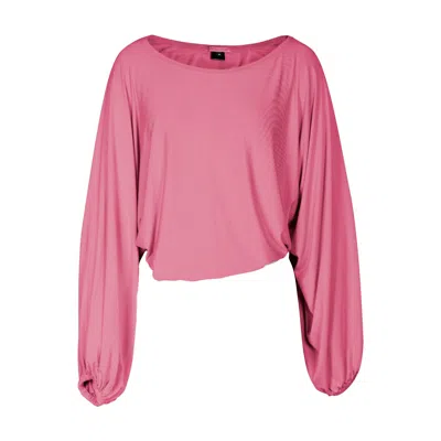 Carlton Jones Women's Pink / Purple Cyclades Bamboo Cropped Sleeves - Pink & Purple In Pink/purple