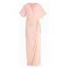 Carlton Jones Women's Pink / Purple Long Wrap Dress - Coral In Pink/purple