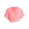 Carlton Jones Women's Pink / Purple Wrap Top - Pink In Pink/purple