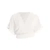 Carlton Jones Women's Wrap Top - White In White