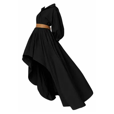 Carlton Jones Women's Zaria High- Low Shirt Dress-black