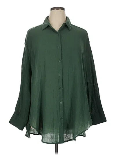 Pre-owned Carly Jean 3/4 Sleeve Blouse In Green