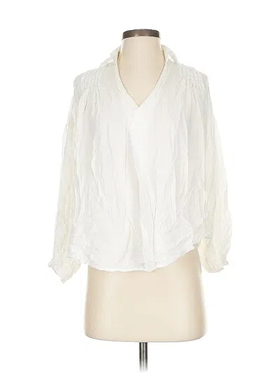 Pre-owned Carly Jean 3/4 Sleeve Blouse In White