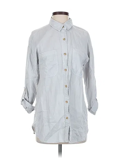 Pre-owned Carly Jean 3/4 Sleeve Button Down Shirt In Gray