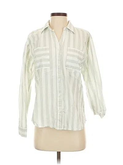 Pre-owned Carly Jean 3/4 Sleeve Button Down Shirt In White