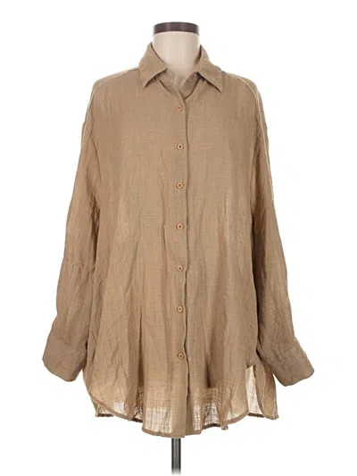 Pre-owned Carly Jean Long Sleeve Blouse In Brown