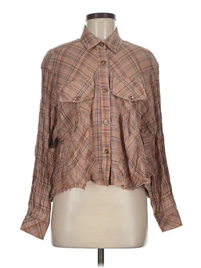 Pre-owned Carly Jean Long Sleeve Blouse In Brown