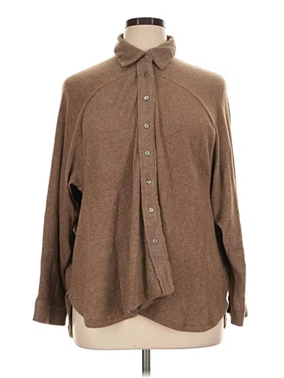 Pre-owned Carly Jean Long Sleeve Blouse In Brown