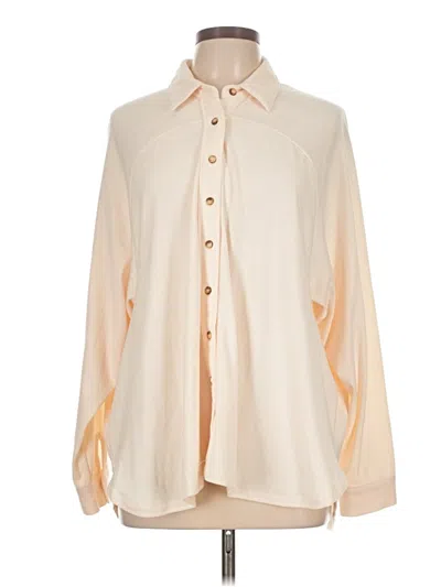 Pre-owned Carly Jean Long Sleeve Blouse In White