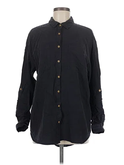 Pre-owned Carly Jean Long Sleeve Button Down Shirt In Black