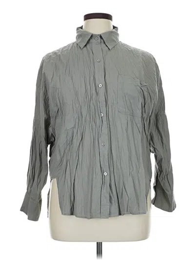 Pre-owned Carly Jean Long Sleeve Button Down Shirt In Gray