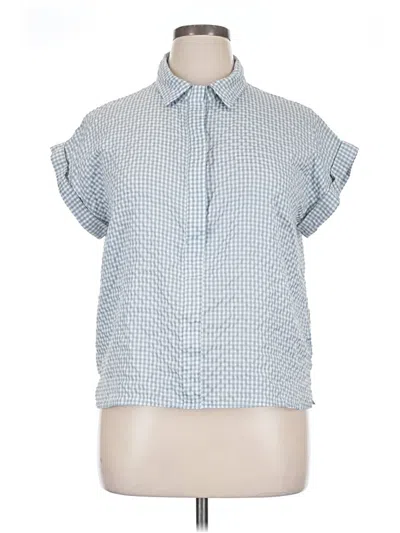 Pre-owned Carly Jean Short Sleeve Blouse In Blue