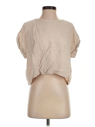 Pre-owned Carly Jean Short Sleeve Top In Tan