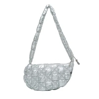 Carlyn Quilted Cross Body Bag In Silver